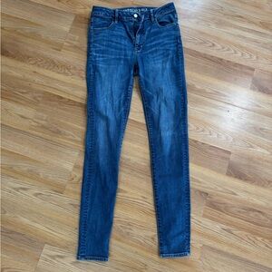American Eagle Outfitters Women's super High Rise Extra Long Jeggings Jeans
